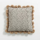 Axyaa Nordic Knit Pompom Ball Cushion Cover in Ivory, Burnt Orange, Grey