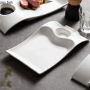 Axyaa Ceramic Dumpling Sushi Dessert Snack Steak Plates - Hotel Artistic Tableware