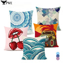 Axyaa Geometric Datura Bohemian Style Wreath Seat Pillow Cover