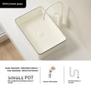 Axyaa Striped Rectangular Ceramic Bathroom Sink