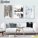 Snow House Nordic Canvas Wall Art by Axyaa for Living Room Decor