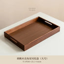 Axyaa Walnut Wooden Serving Trays - Rectangular Multipurpose Tea Coffee Breakfast Trays