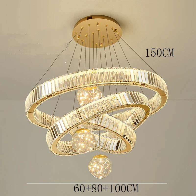 Luxury Crystal Chandelier: Axyaa Living Room Bedroom Ceiling Light