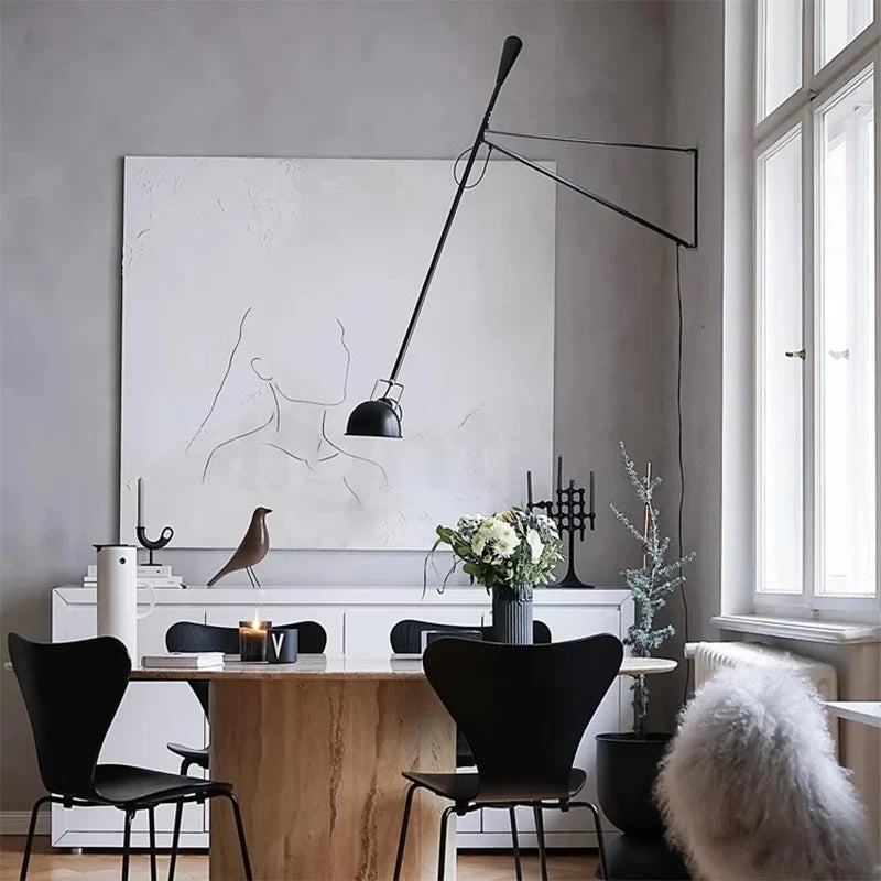 Axyaa Adjustable Long Arm Wall Lamp: Modern Nordic Design