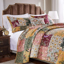 Axyaa Patchwork Cotton Quilt Set, Natural, 3-Piece Full/Queen