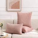 Axyaa Soft Corduroy Striped Pillow Covers 18x18 Inch Square Cushion Covers