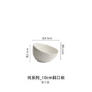 Axyaa Premium White Ceramic Oblique Bowl for Noodles, Fruits, Salads, Hot Pot, and Dipping