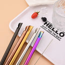 Axyaa 8Pcs Stainless Steel Bubble Tea Straw Set Smoothie Spoon Shaped Straw