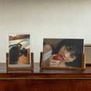 Axyaa Double-Sided Solid Wood Photo Frame with Acrylic Transparent Cover