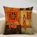 Axyaa African National Style Oil Painting Cushion Cover for Living Room Sofa Art