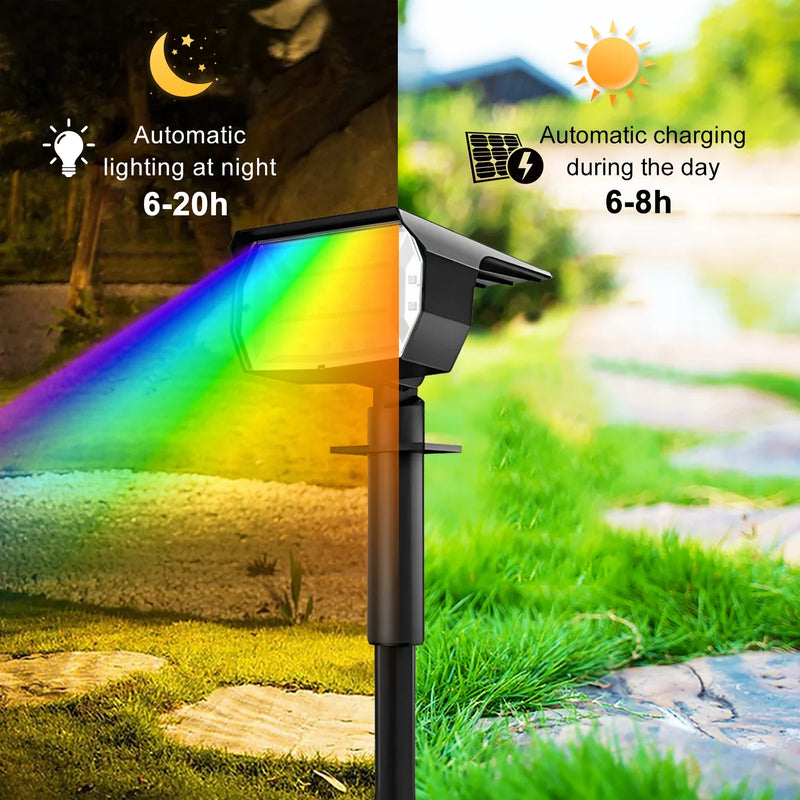 Axyaa RGB Solar Landscape Spotlights 2-in-1 Wireless Wall Lamp