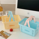 Axyaa Korean Ins Style Cream Portable Desktop Organizer Basket