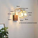 Axyaa Cube Glass LED Wall Lights - Walnut Wood Finish