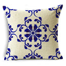 Axyaa Blue & White Porcelain Pattern Pillowcase - Sofa Decor 40cm/45cm/50cm