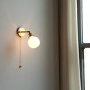 Axyaa Clear Glass LED Wall Sconce Pull Chain Switch Modern Mirror Light