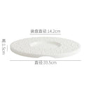 Axyaa White Pearl Dot Ceramic Round Flat Plate - Creative Molecular Cooking Tableware