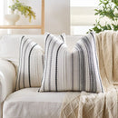 Axyaa Chenille Stripe Pillowcase Set for Home Sofa Decor