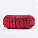 Axyaa Red Velvet Pleated 3D Pumpkin Throw Pillow for Sofa or Office Chair