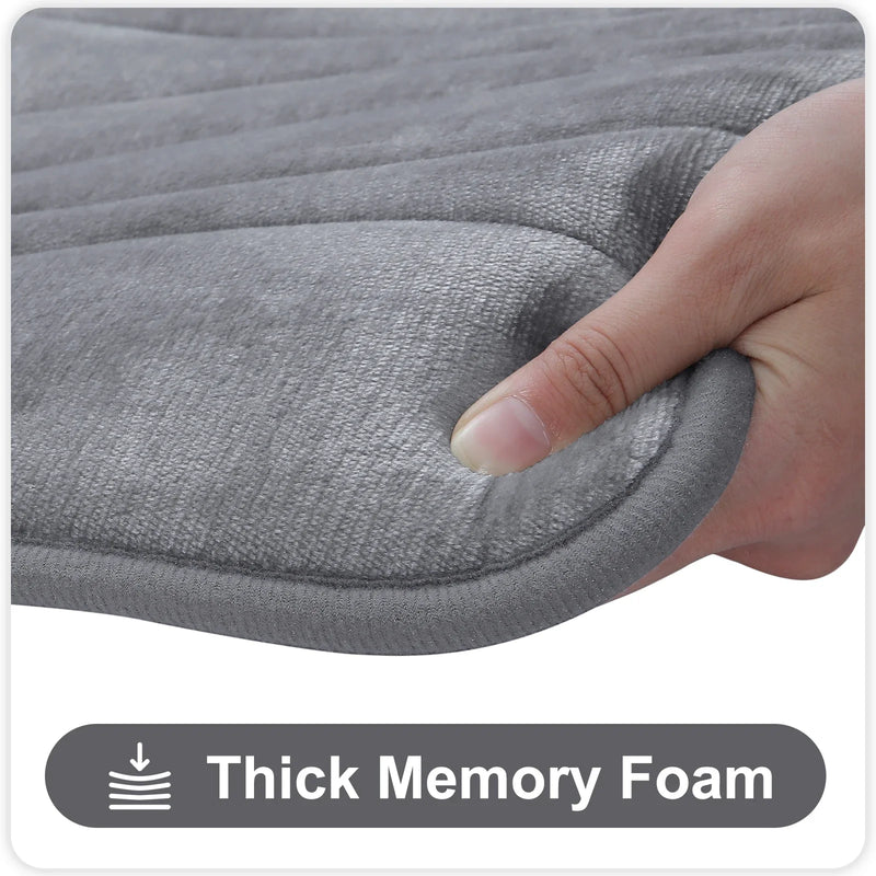 Axyaa Memory Foam Bathroom Rug Set: Non-Slip, Absorbent, Soft U-Shaped and Rectangle Mats