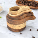 Axyaa Wooden Measuring Spoon Set - Kitchen Tea Coffee Sugar Spice Measure Tools