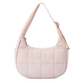 Axyaa Crescent Quilted Nylon Shoulder Bag with Fluffy Underarm & Adjustable Strap