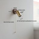 Axyaa Tiffany LED Wall Lights Pull Chain Switch Bedside Sconce Colorful Glass Stair Lamp