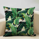 Axyaa Tropical Palm Leaf Cushion Cover 45x45cm Linen Pillowcase