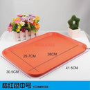 Axyaa Black & Red Plastic Serving Tray - Large Rectangular Fast Food Tea Plate