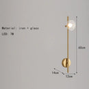 Axyaa Nordic Glass Wall Light Modern Metal Wall Sconce for Bedroom