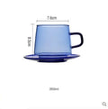 Axyaa 350ml Stackable Glass Coffee Tea Cup in Amber Blue Green Colors