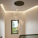 Axyaa Modern Gold Acrylic Chandelier LED Pendant Light for Home DecorERCHANTABILITY.