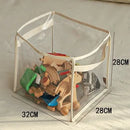 Axyaa Kids Toy Storage Basket: Transparent Box for Toys, Clothes, Books - Large Capacity