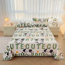 Axyaa Cartoon Panda Flannel Blanket Set with Pillowcases for Sofa Bed Bedspread