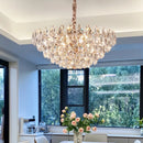 Axyaa Modern Crystal Chandelier: Elegant French Style Lighting for Living and Dining Rooms.