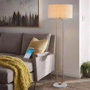 Axyaa LED Fabric Floor Lamp with Marble Base - Modern Minimalist Art Decor for Home