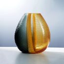 Axyaa Handcrafted Glass Vase with Ice Crack Texture - Light Luxury Living Room Decor