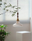 Axyaa Brass Glass Chandelier Art Deco LED Hanging Lamps