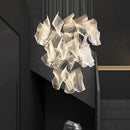 Axyaa LED Art Acrylic Pendant Light: Creative Staircase Chandelier & Restaurant Decor Lamps