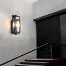 Axyaa Outdoor Glass Wall Lamp for Villa Courtyard, Waterproof American Style Bedside Light