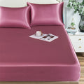 Axyaa Satin Fitted Bed Sheet Set Queen/King Size Luxurious Soft Silky Elastic Bedsheet