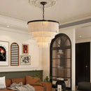 Black Alabaster LED Chandelier by Axyaa - Stylish Lighting for Living & Dining Room