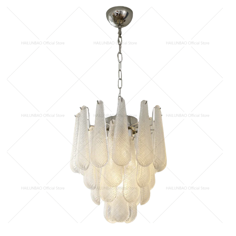 Axyaa Crystal Glass Chandelier: Elegant Villa Duplex Staircase Light