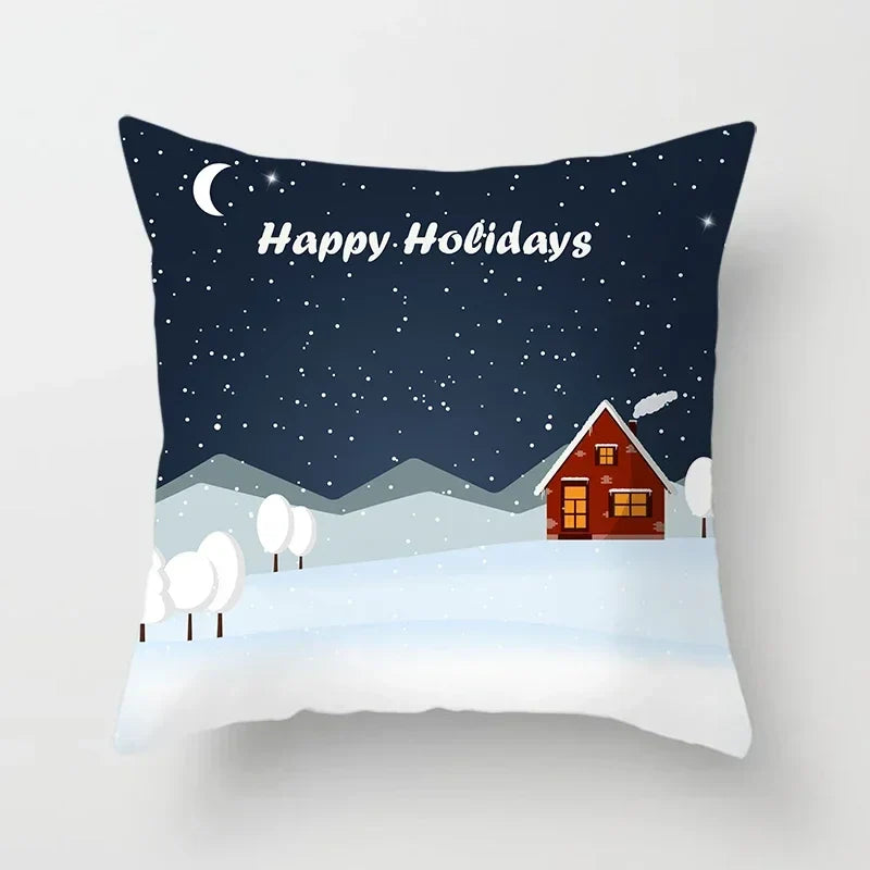 Axyaa Christmas Home Pillowcases: Printed Bed Decorative Cushion Covers