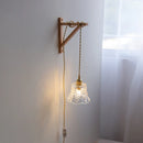 Axyaa Flower LED Wall Lamps Green White Glass Wood Arandela