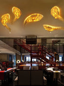 Axyaa Bamboo Led Big Fish Wall Lamp | Nordic Modern Handwoven Art Home Decoration