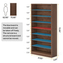Axyaa 9-Tier Tall Wood Shoe Cabinet, 40-45 Pair Capacity