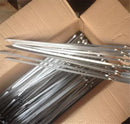Axya Stainless Steel BBQ Skewers 10pcs 50cm 60cm Flat Meat Grill Fork Kabob Sticks