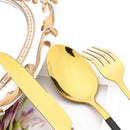 Axyaa 24-Piece Black Stainless Steel Cutlery Set Flatware Tableware Silverware Kit