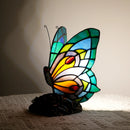 Mediterranean Butterfly Stained Glass Table Lamp by Axyaa for Vintage Living Room