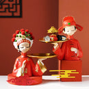 Axya Red Tray Key Storage: Modern Desktop Sculpture & Living Room Decor